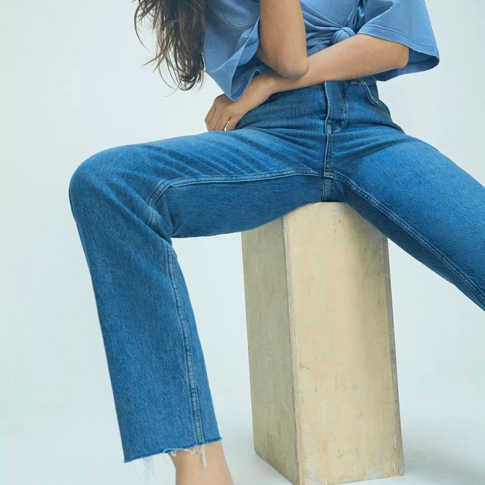 BDG | High Rise Raw Ankle Cropped Dillon Blue Jeans Size 26W